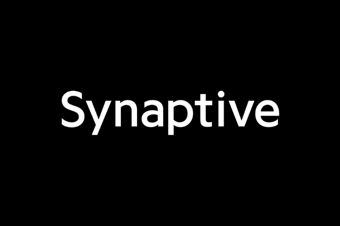 Synaptive white text on black background